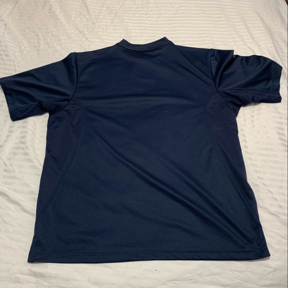 MENS VINTAGE NIKE CENTER CHECK POLYESTER NAVY TEE SHIRT SIZE XL CLEAN NO SNAGS - Picture 2 of 7